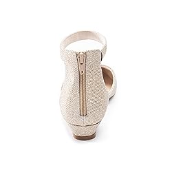 Cusolemore Gold Glitter Flats for Women with Ankle