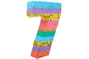 BLUE PANDA Rainbow Pinata 7 for Birthday Party Decoration - 12 x 16.75 x 3 In, Multicolored - Party Pinata for Girls & Boys A
