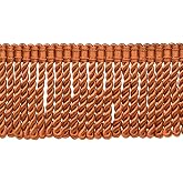 D&Eacute;COPRO 3 inch Long Terra Cotta Bullion Fringe Trim with Decorative Gimp Design/Basic Trim Collection/Style# BFS3-WVN (22042) Color: K50 / Sold By the Yard