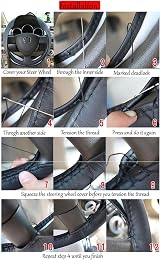 AUTOXBERT 38cm 15 Inch Steering Wheel Cover Ultrafine Fiber Leather Non Slip view 6