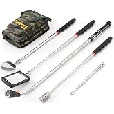 Telescoping Magnetic Pickup Tool Set, Inspection Mirror Telescoping, LED Flashlight, Cool Gadgets for Men, Stocking Stuffers, Gifts for Dad, Husband, Kids, Boyfriend, Magnet Stick (Camo)
