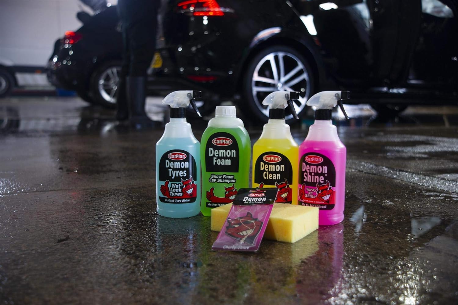 Demon 7 Piece Car Cleaning Kit Gift Pack Foam Shine Polish Clean