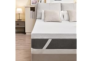 BDEUS 2 Inch Gel Memory Foam Mattress Topper, Ventilated High Density Pad for Pressure Relief, Bed Topper with Removable Soft Cover, Twin Size