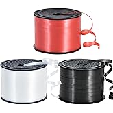 TONIFUL 300 Yards Curling Ribbon-Balloon Ribbon-Balloon String for Art&Craft Decor,Gift Wrapping,Ribbons and Bows for Christmas New Year Birthday Gifts Graduation Supplies (Black Red White)