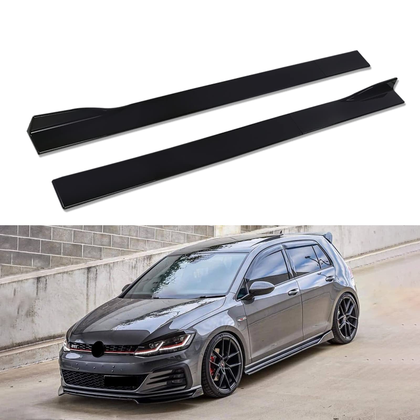 Photo 1 of KEEPDSGN 78-3/4" Car Side Skirt Rocker Panel Exterior Splitter Side Wing Universal for Golf Focus Camry Corolla Civic Accord,Black