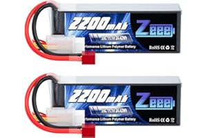 Zeee 3S LiPo Battery 2200mAh 11.1V 35C Soft Case Battery with Deans T Connector for RC Airplane RC Quadcopter Helicopter Drone FPV (2 Pack)