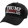 Make America Great Again Our President Donald Trump Slogan with USA Flag Cap Adjustable Baseball Hat Red