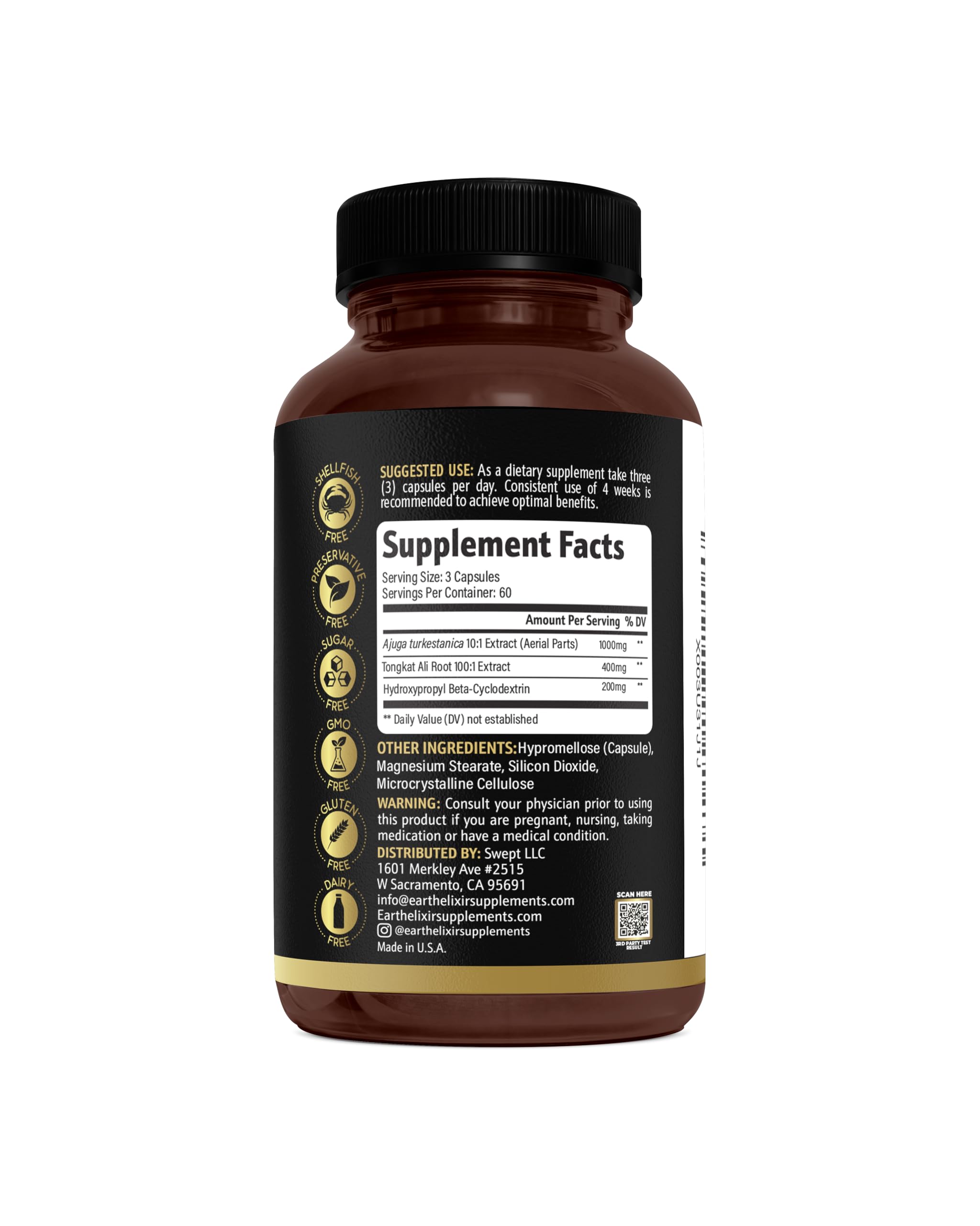 Turkesterone Tongkat Ali for Men and Women – 2-in-1 Natural Testosterone Support for Energy & Fitness - High Potency Turkesterone Supplement for Men with Tongkat Ali –– Pure Non-GMO Formula