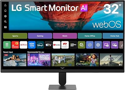Moniteur Smart Tout-en-Un 32U701SB-B.AEU | Série U7 (2026) | 32 Pouces | Dalle VA 16:9 | UHD 3840x2160 | 60Hz | WebOs avec App de Streaming utilisables sans PC | DCI-P3 90%