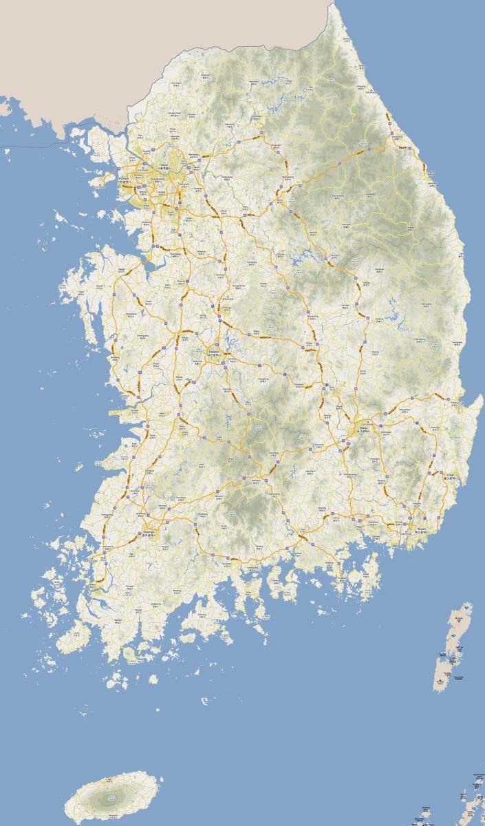 Amazon Gifts Delight ラミネート加工 24 X 40 ポスター フィジカルマップ 韓国地図 韓国地図 韓国の観光地図 アートフレーム ポスター オンライン通販