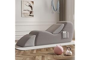 WHGBJA Yoga Chair, Lounge Chair for Yoga with Side Pocket&Lumbar Pillow&Ottoman, for Stretching, Relaxation