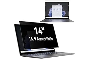 Laptop 14 Inch Privacy Screen Protector Compatible With Lenovo/ThinkPad/Acer/Dell/Hp/Asus/Sony/Samsung, Removable 16:9 Aspect