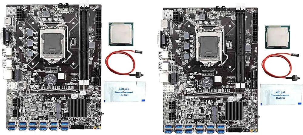 KVSERT B75 BTC Mining Motherboard 12 USB3.0 DDR3 CPU G530-G630 Thermal Grease