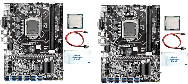 KVSERT B75 BTC Mining Motherboard 12 USB3.0 DDR3 CPU G530-G630 Thermal Grease