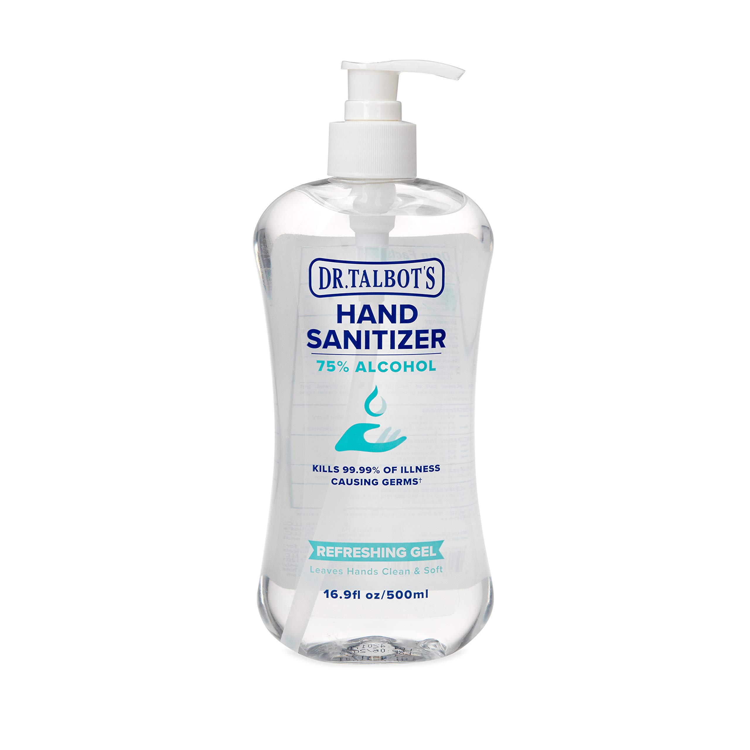 Dr. Talbot's Refreshing Gel Hand Sanitizer With Easy Pump, Fragrance Free, 16.9 Fl Oz