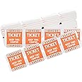 L LIKED 100 Raffle Tickets, 50/50 Double Roll Tickets for Event, Raffles, Carnival, Door Prizes and Class Reward (Orange)