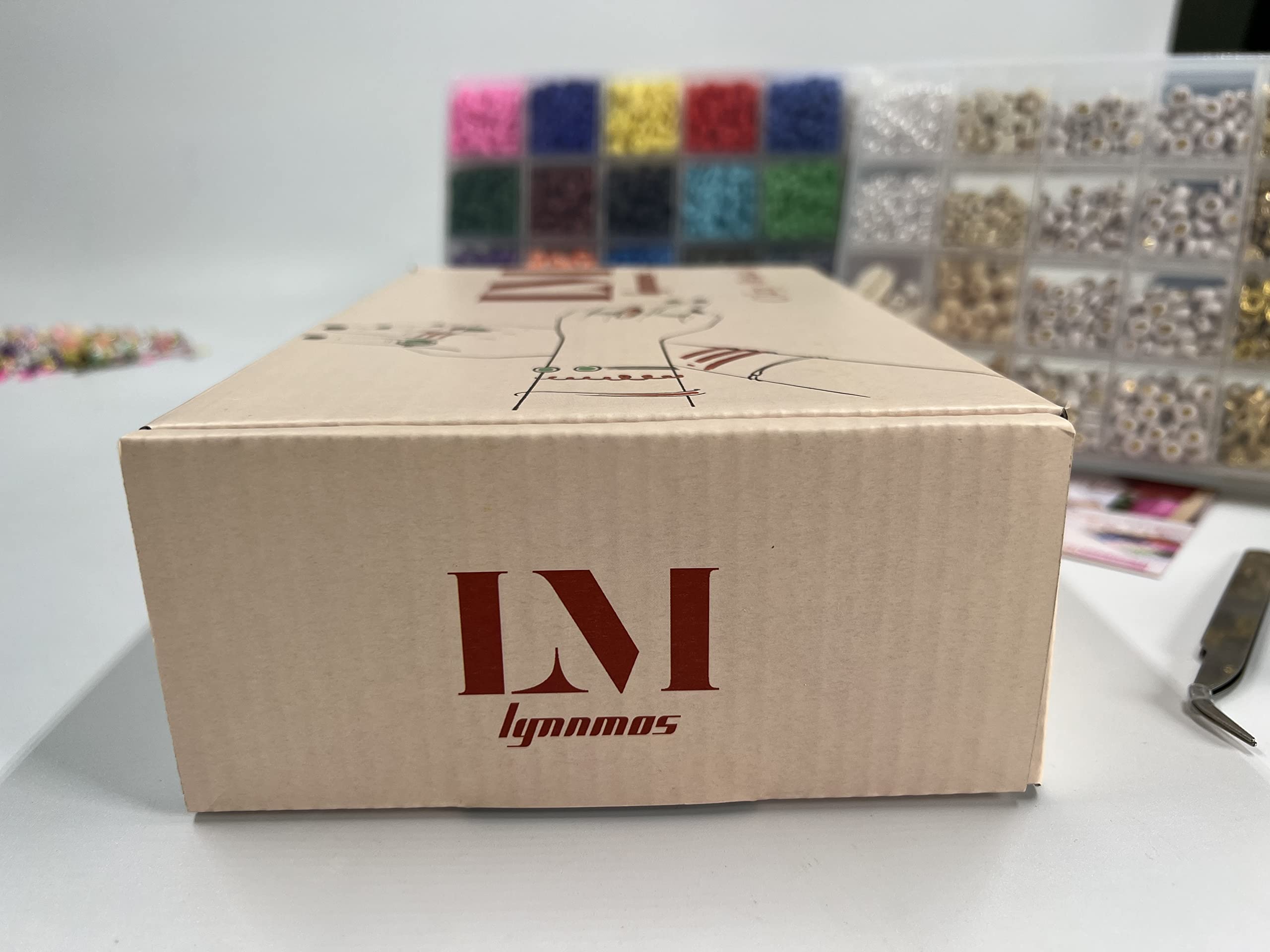 Lynnmos Clay Beads 8000 Pcs 2 Boxes Bracelet Making Kit - 24 Colors Polymer Clay Beads for Bracelet Making Set - Heishi Disc Beads for Jewelry Making kit with Charms and Gift Pack for Girls