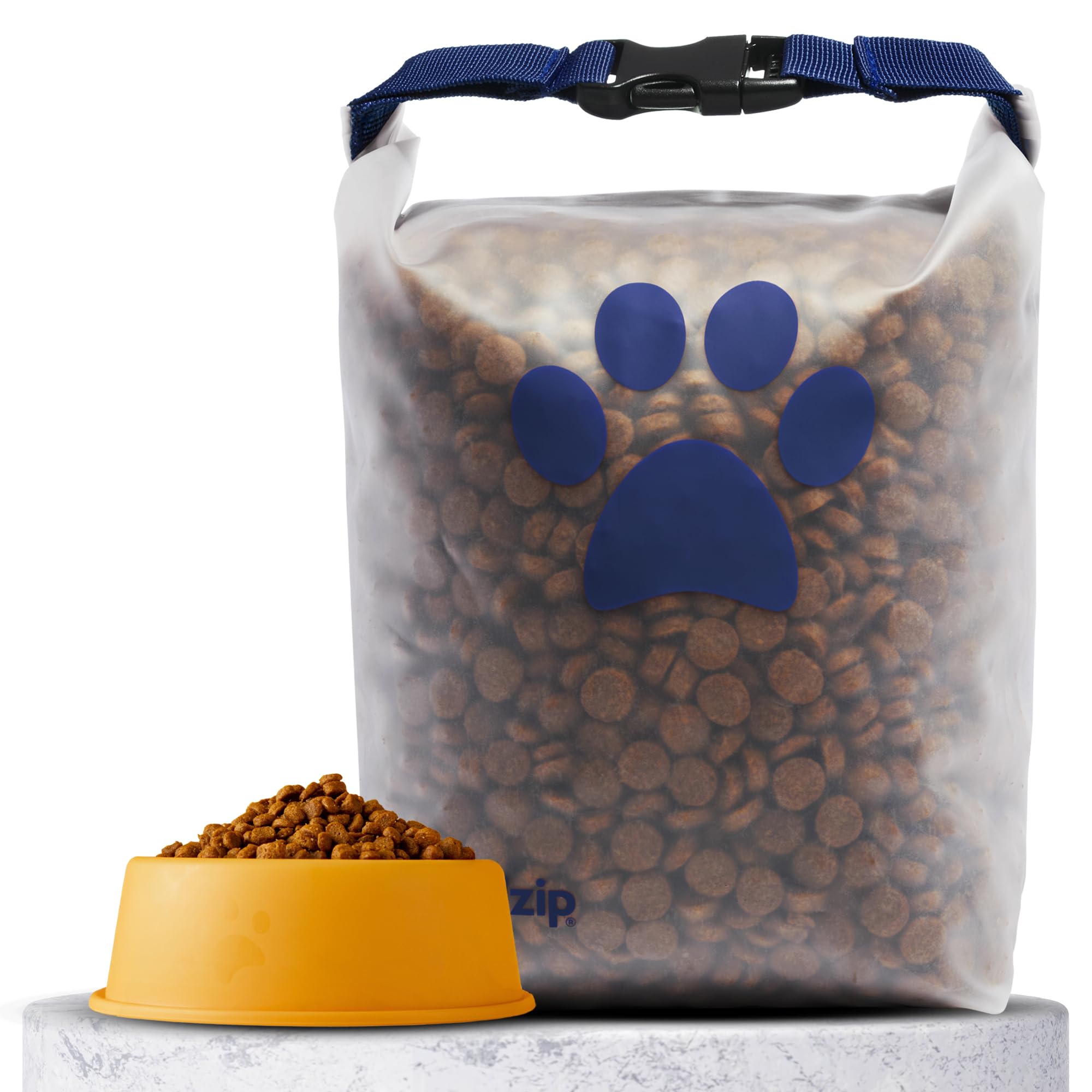 Photo 1 of (re)zip Roll Top Pet Food Storage Bag (14-Cup) | BPA-Free, Food Grade, Pet Safe, Travel-Friendly | Keeps Kibble Fresh for Camping, Dog Boarding, Weekend Getaways | Machine Washable | Cobalt Blue