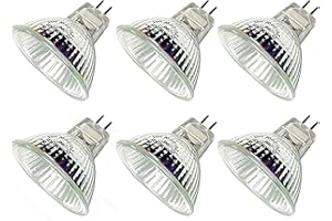 CTKcom MR16 12v 20w Halogen Light Bulbs(6 Pack) - 12 Volt Bi Pin Base,High Lumens, Precision Halogen Reflector Fiber Optic Light Bulb, Glass Cover,6 Pack