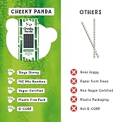 The Cheeky Panda Bamboo Paper Straws 250 Black Flexible Eco Friendly view 5