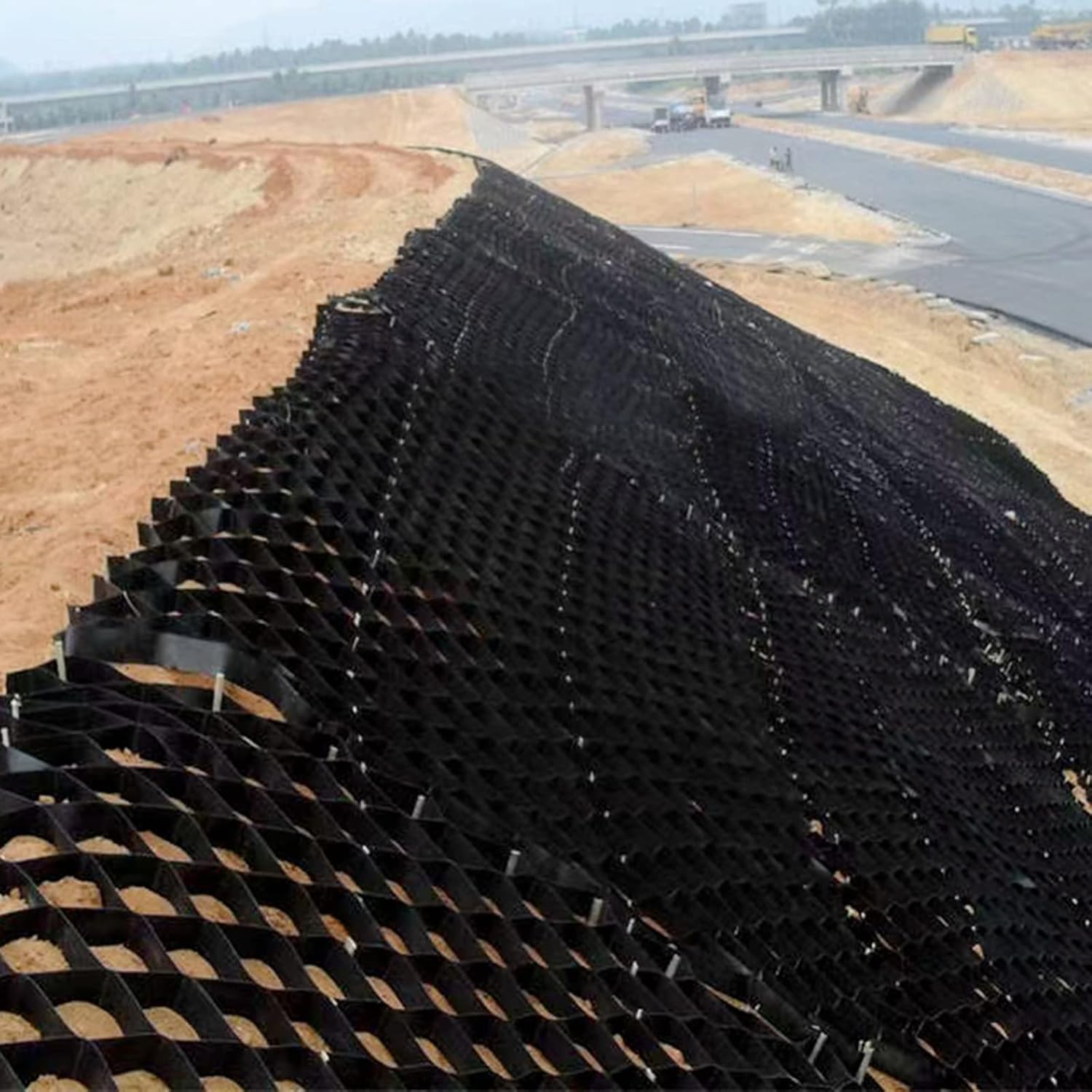 Hardscaping Materials - Hillside Erosion Control, Geogrid Ground Gravel Grid for Plants On A Slope/Driveway/Walkway, Reinforcement Terracing System 2 Inch Paving Mesh (Color : W x L, Size : 1x10 m/3.3x33 ft)