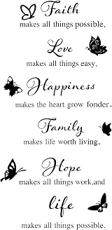 Outus 6 Pieces Faith Family Love Hope Wall Decals 70x30 cm Vinyl view 1