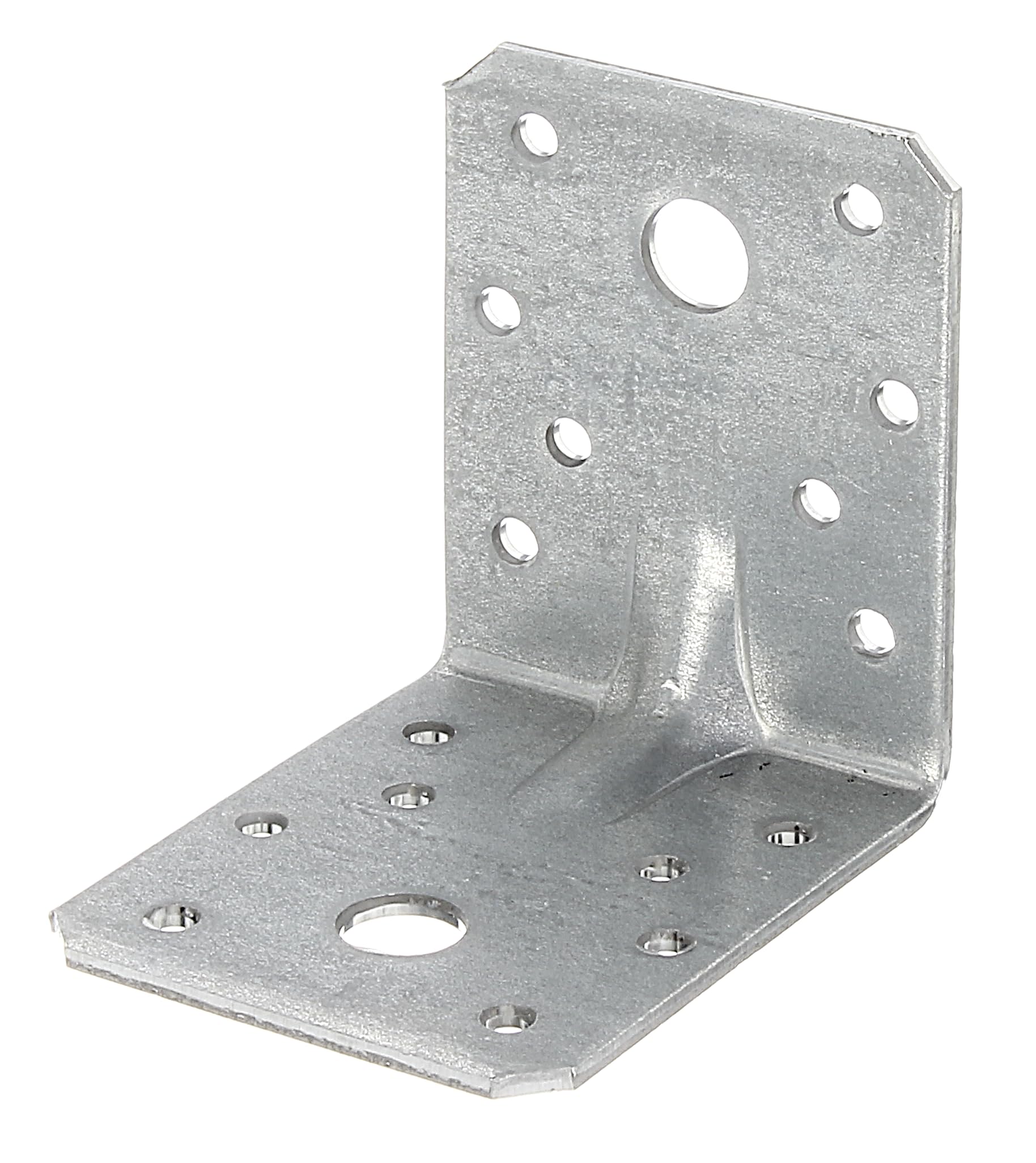 Heavy Duty Angle Connector with Beading, Handyman Pack, Sendzimir Galvanised 70 x 70 x 55 mm / 50 STK.