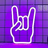 Attivolife Rock Hand Shaped Neon Light, Gamer Wall Decor LED Neon Signs with Dimmable, USB Powered for Bar Christmas Birthday Home Party Gifts