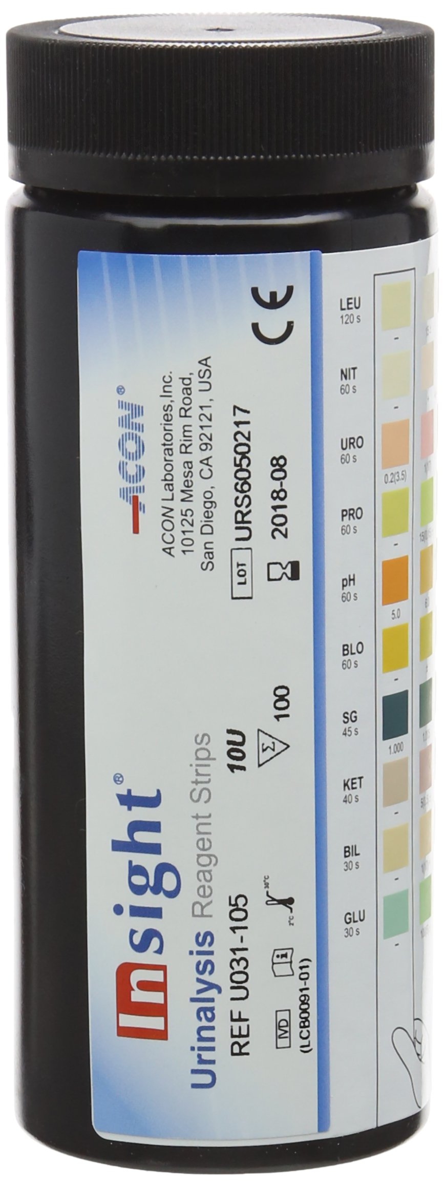 InSight US004 Urinalysis Reagent Strips, 10 Parameter