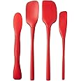 Tovolo Flex-Core, Scoop & Spread Spoonula, Spatula, Jar Scraper, Dishwasher-Safe Silicone & Nylon Kitchen Utensils, Set of 4 Tool Set, Candy Apple