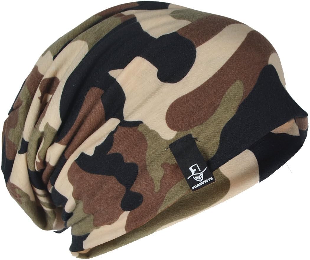 Mens Womens Slouchy Beanie Summer Winter Hat Baggy Skull Caps (Camouflage-Green)