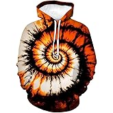 LAOLIUSN Funny Tie Dye Hoodie Colorful Spiral Theme Sweatshirt