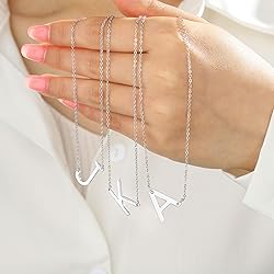 Ursteel Silver Initial A Necklace for Women