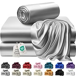 DECOLURE Satin Sheets Twin Size Set 3 Pcs - Silky