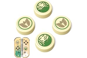 JINGDU Switch Thumb Grip Caps for Zelda Tears of The Kingdom Joy Con, Silicone Joystick Cap Covers Accessories Compatible with Nintendo Switch/OLED/Lite, Yellow Totk Tears