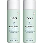 hers Triple Threat Shampoo - Biotin, Saw Palmetto, & Pumpkin Seed Oil Formula - Thickening & Hydrating Shampoo - Color-Safe, Paraben-Free, Vegan - Napa Rose Scent - 6.4 Fl Oz, 2 Pack