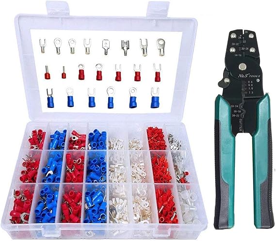 320 Pices Kit De Connecteurs Fourche Anneau Cosses De Fil Non Isoles Bornes De Cble De Batterie Fourche Sertir En YYV - Bricolage