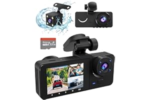 PRILOTTE Dash Camera for Cars,4K Full UHD Car Camera Front Rear with Free 32GB SD Card,Dashcams for Cars with Night Vision,24 Hours Parking Mode,WDR,G-Sensor,Motion Detection