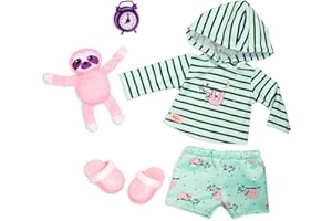 Our Generation – 18-Inch Doll Clothes – Pajama Outfit – Hooded Sweater – Sloth Plush Stuffed Animal 3+ Years – Sleepy Sloth