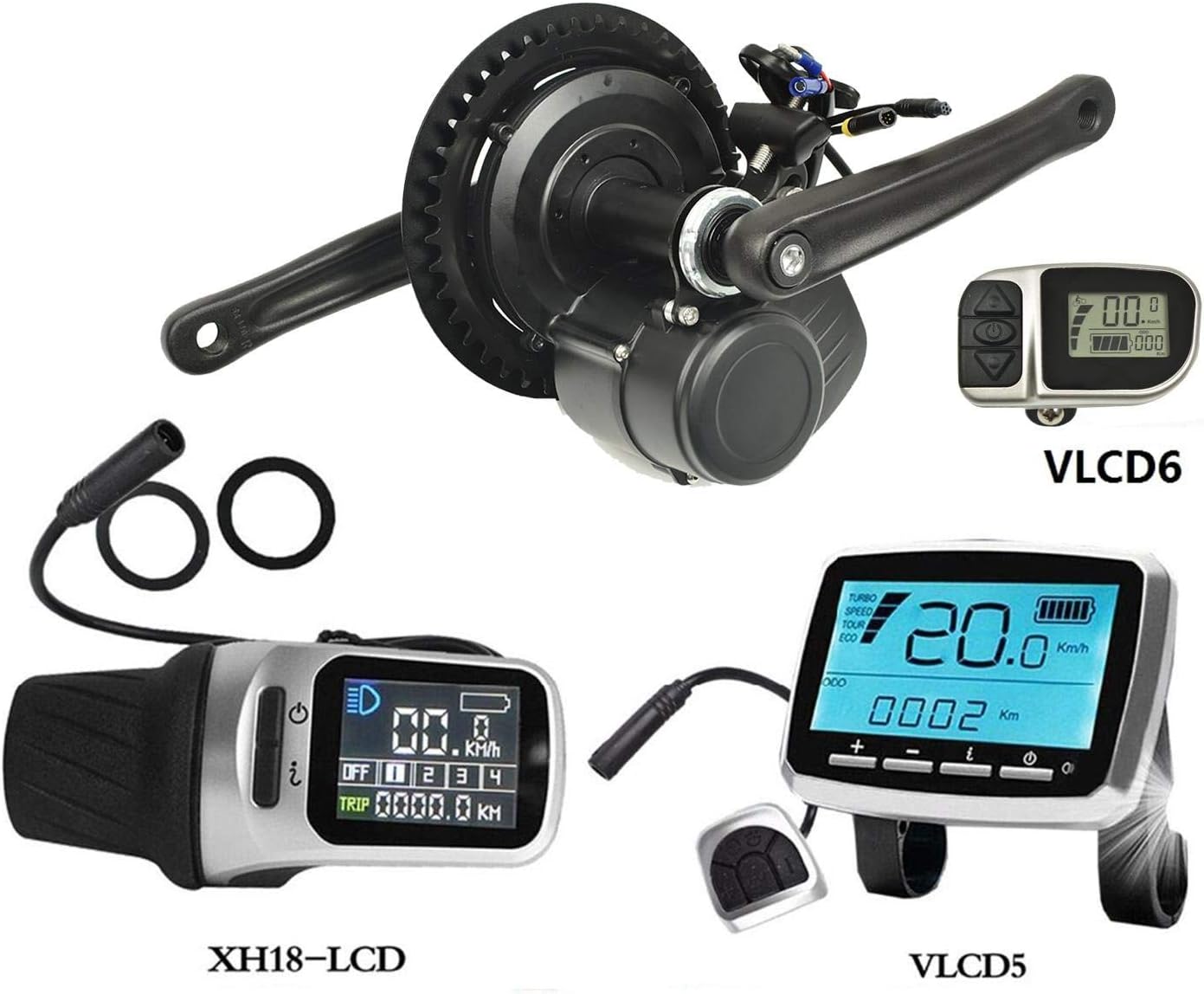 Pswpower 36V 250W/ 350W/ TSDZ2 Electric Bicycle Central Mid Motor with Torque Sensor and VLCD5/ XH-18 LCD Display(Germany warehouse)(AD)