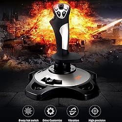 PC Joystick, USB Game Controller with Vibration