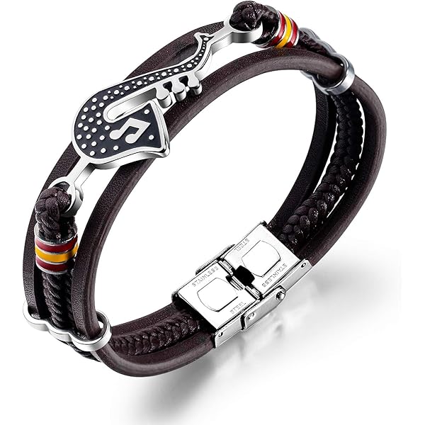 Amazon.com: Eymi Mens Multilayer Braided Leather Cuff Bracelet