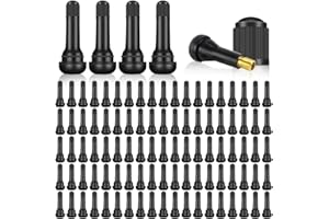 Mandark 100PCS Car TR413 Tire Valve Stems, Rubber Snap-in Automotive Valve Stems, Vehicle 0.453 Inch Tubeless Rim Holes Valve Stem Replacement Accessories, Universal for RV, SUV, Truck