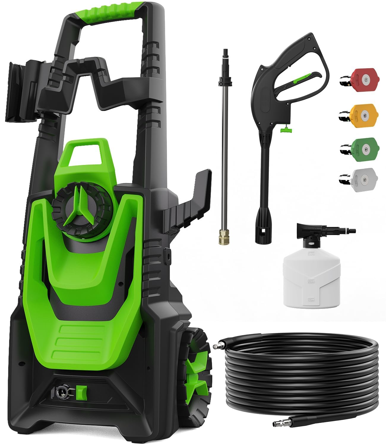Photo 1 of ***PARTS ONLY***WISSIPRO Pressure Washer, 5000PSI 3.2 GPM Power Washer with 35FT Power Cord 20FT Hose Electric Pressure Washers 4 Tips 500ML Foam Canno for Car, Patio