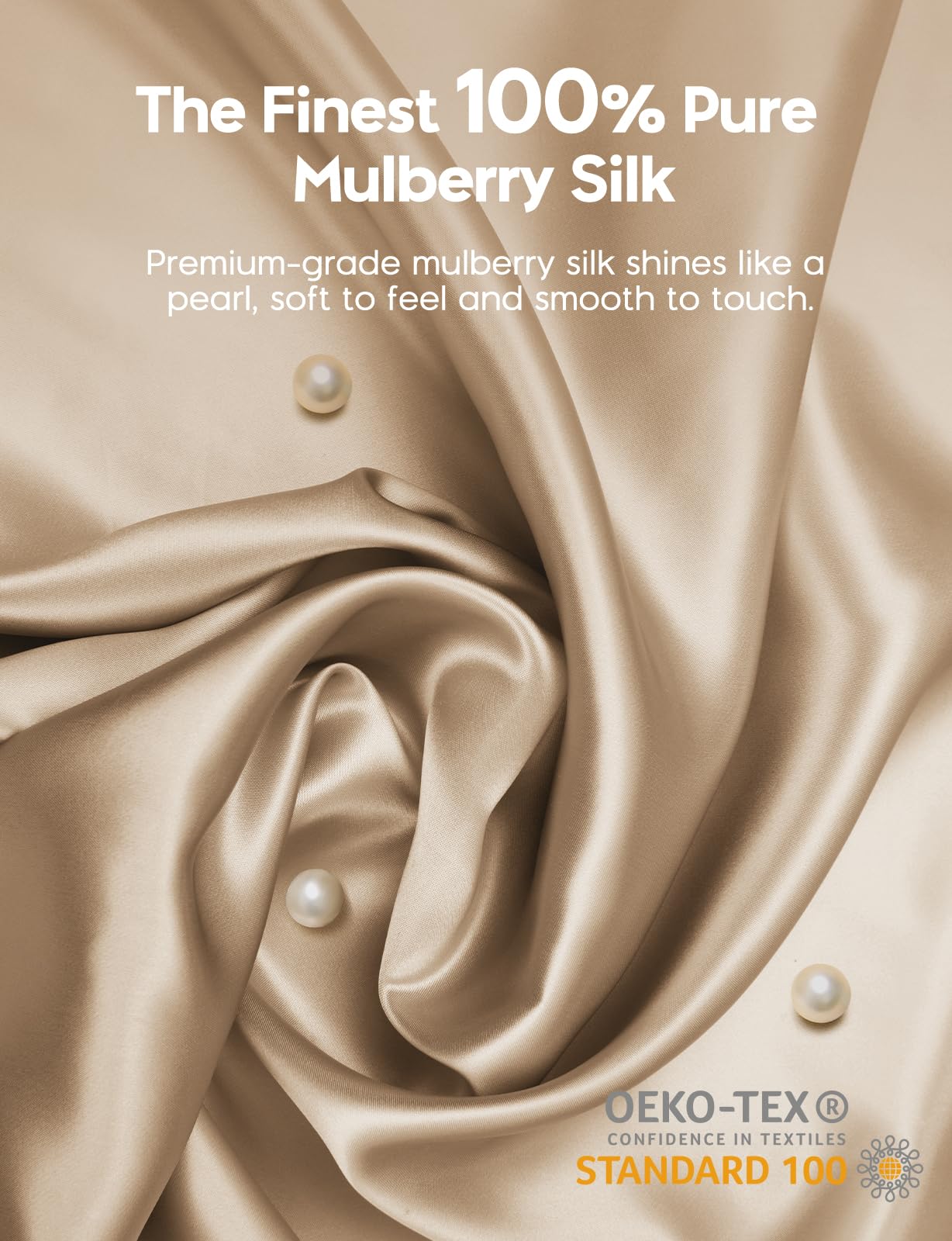 ioion 100% Pure Mulberry Silk Pillowcase for Hair & Skin - 22 Momme 6A High-Grade Fibers - Anti-Aging, Anti-Sleep Crease, Cooling Satin Pillowcases with Hidden Zipper (King 22x36 Inches) - Image 2