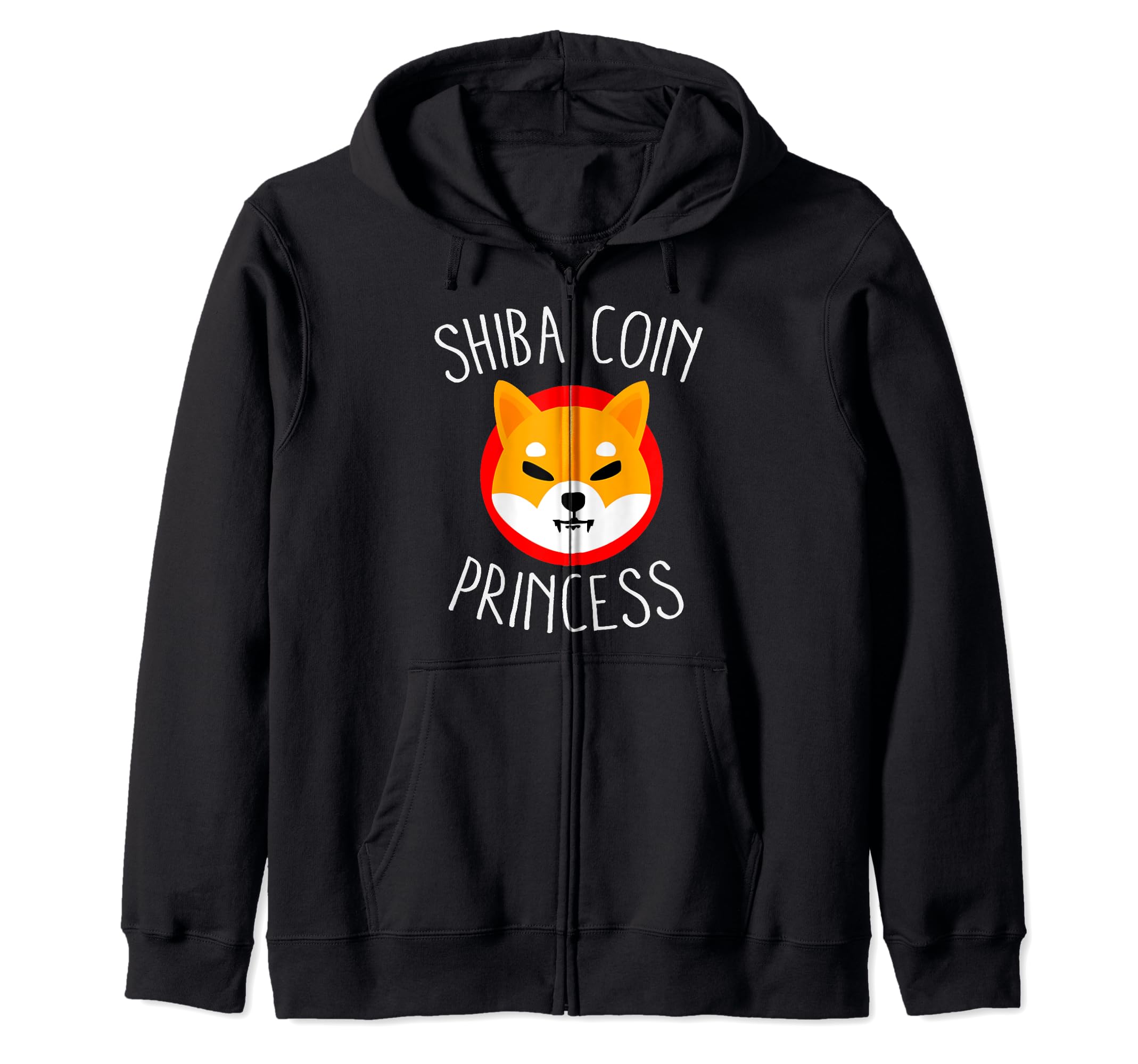Shiba Coin Princess Humorous Shib Token Cryptocurrency HODL Zip Hoodie