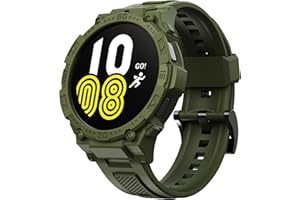 GELISHI Compatible Galaxy Watch 5/4 Band With Case 40mm - Rugged Protective Quick Release Sport Wristband for Men, Army Green