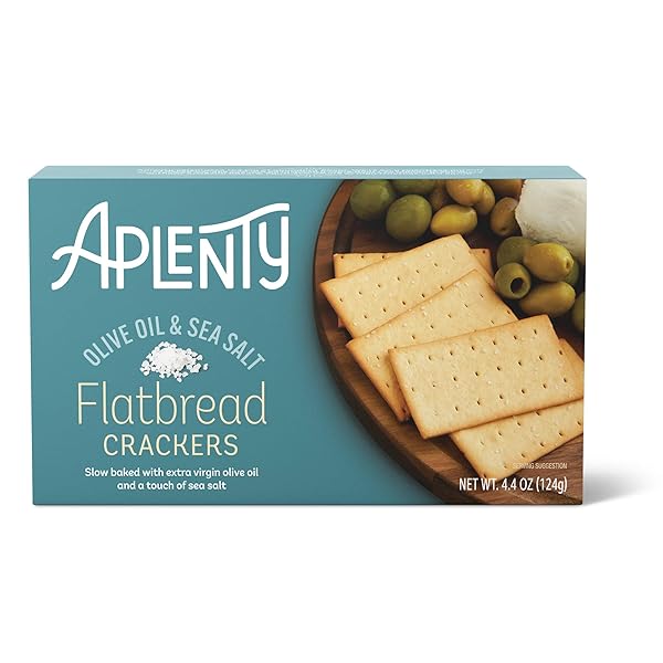 APLENTY, OLIVE OIL & SEA SALT FLATBREAD CRACKERS, 4.4 OZ
