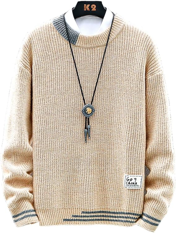 Amazon ニット セーター メンズ 冬服 厚手 防寒 無地 クルーネック カジュアル おおきいサイズ 春秋冬 セーター 通販