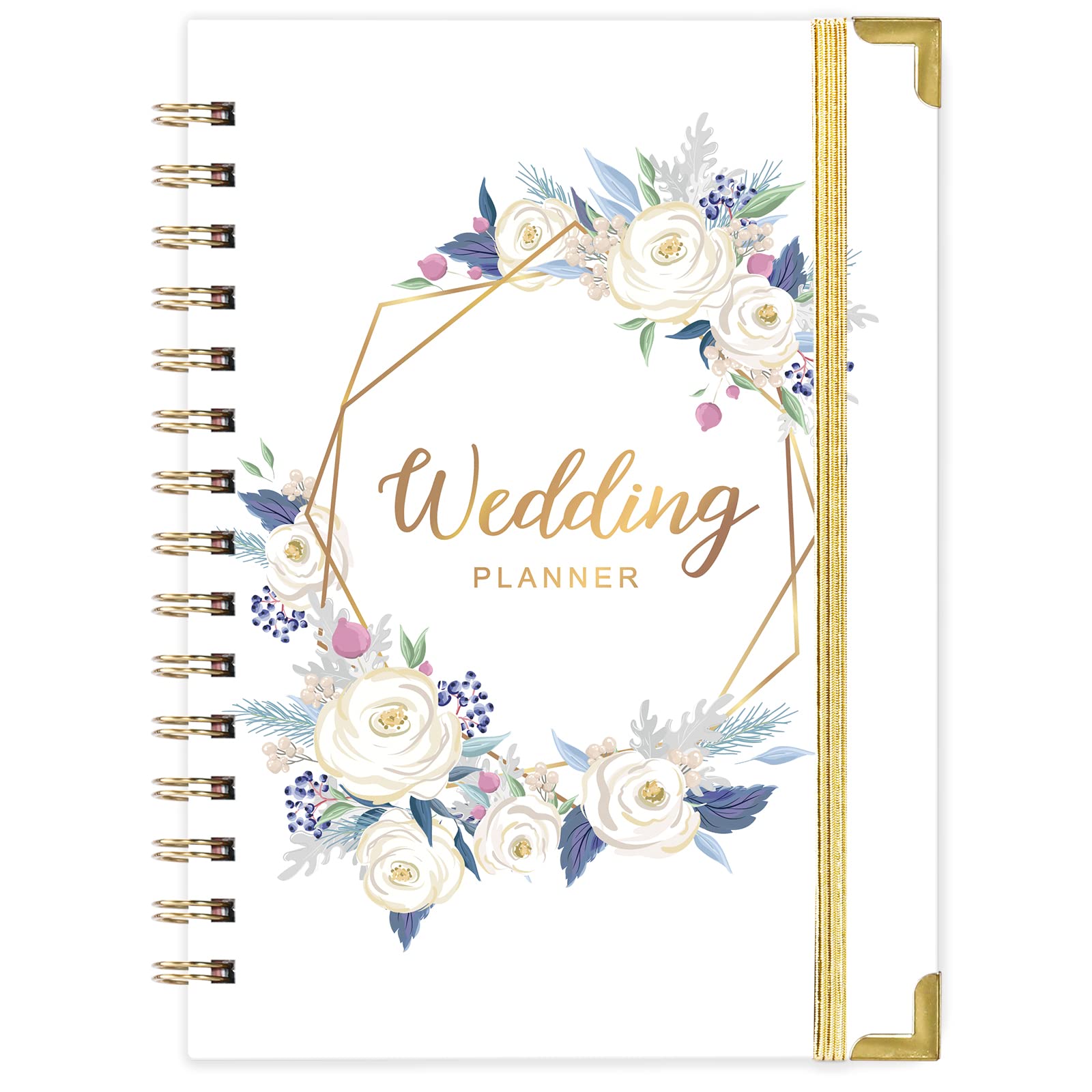 Photo 1 of Tullofa Wedding Planner - Wedding Planner Book and Organizer for The Bride with 5 Tabbed Sections, 6.5" x 8.75", Hardcover with Metal Corner + 5 Inner Pocket + Sticker + Notes Pages - Purple White